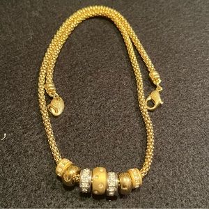 ULTIMA EDIZIONE - Vintage Clear Crystals Gold Tone Necklace